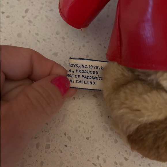 Eden Paddington Bear Red Rain Jacket Hat Plush Vtg 1981 Fireman - Picture 5 of 5